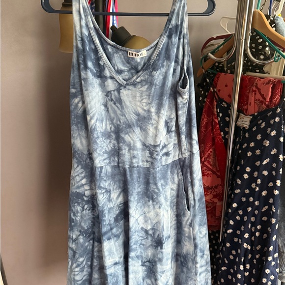 Hurley Blue Tie-Dye Midi Dress - Picture 1 of 2